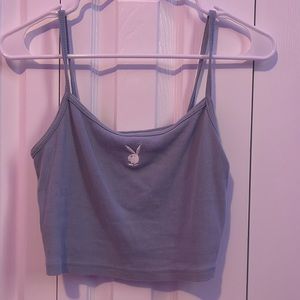 playboy bunny green/blue crop top - size M